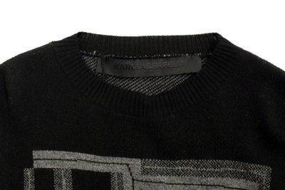 Black knitted wool sweater