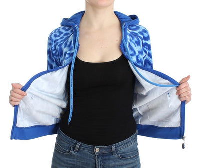 Blue leopard zipup hoodie