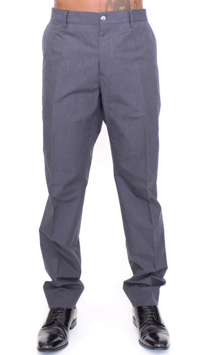 Gray Cotton Slimfit Pants Chinos