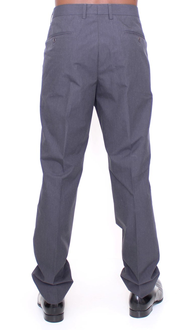 Gray Cotton Slimfit Pants Chinos