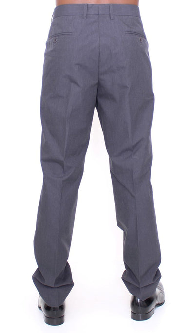 Gray Cotton Slimfit Pants Chinos