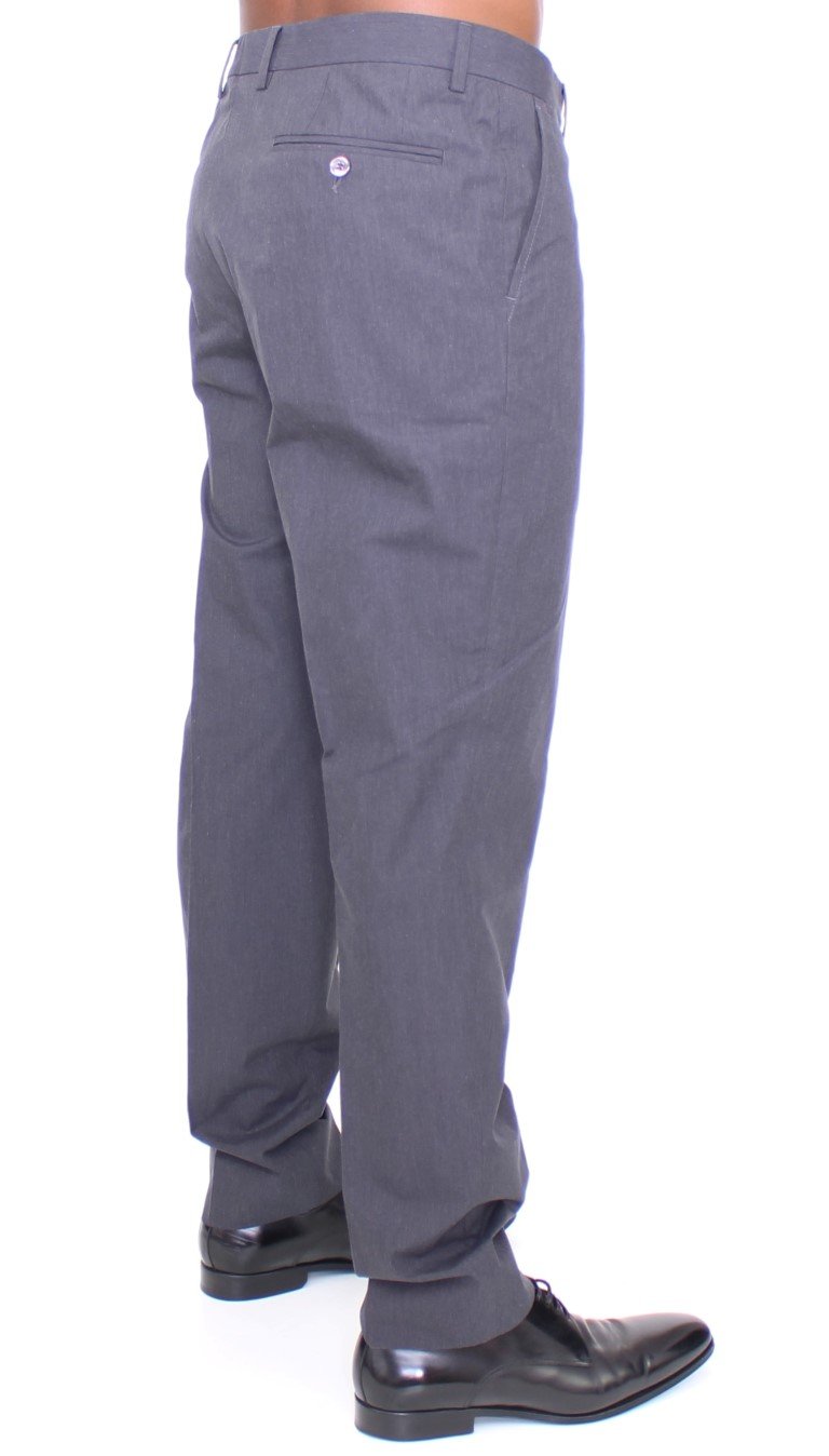 Gray Cotton Slimfit Pants Chinos