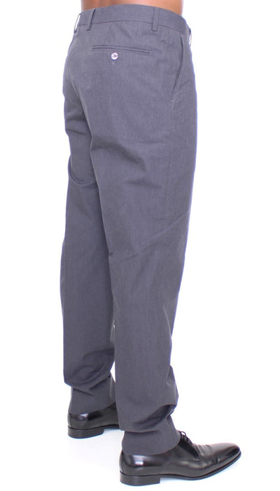 Gray Cotton Slimfit Pants Chinos