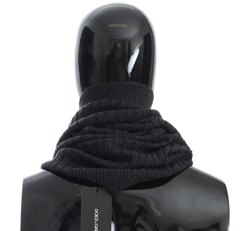 Gray Cashmere Neck Wrap Cowl Scarf