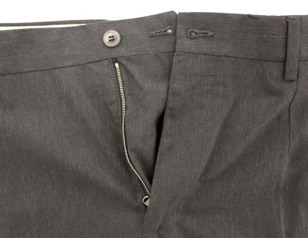Gray Cotton Slimfit Pants Chinos