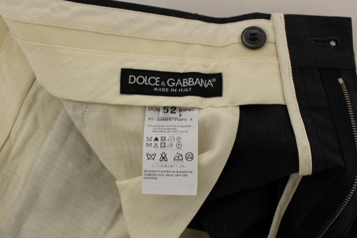 Gray Cotton Slimfit Pants Chinos