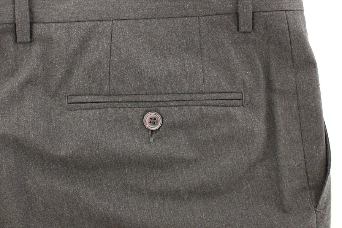 Gray Cotton Slimfit Pants Chinos
