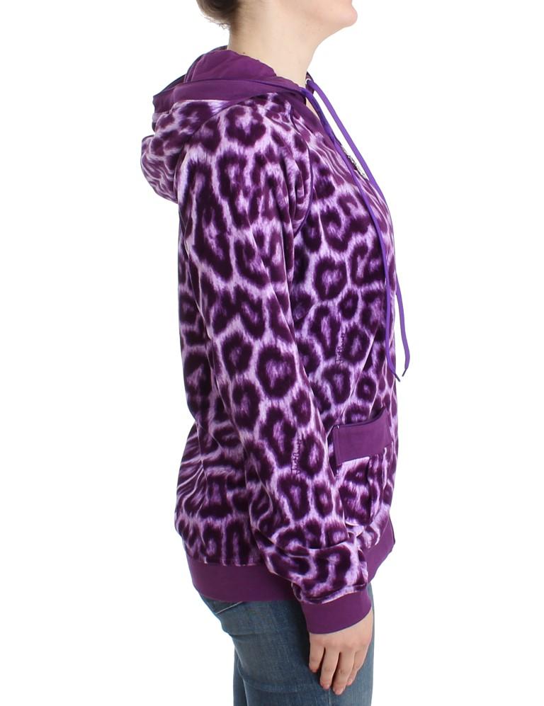 Purple leopard zipup hoodie