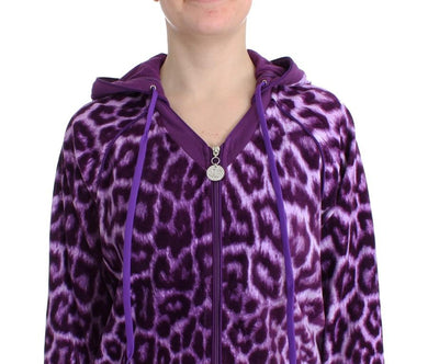 Purple leopard zipup hoodie