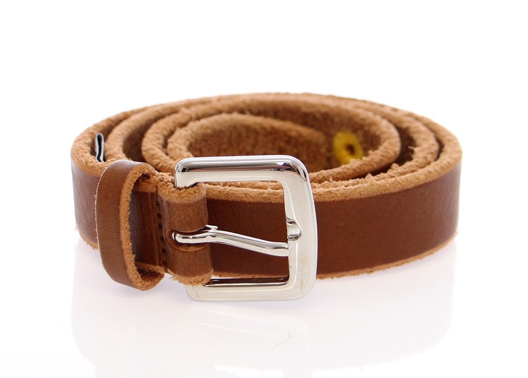 Brown Leather Logo Belt