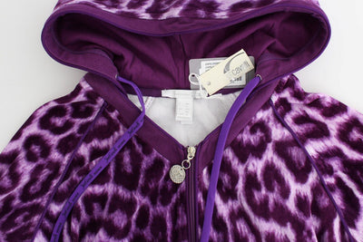 Purple leopard zipup hoodie