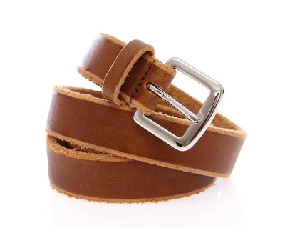 Brown Leather Logo Belt