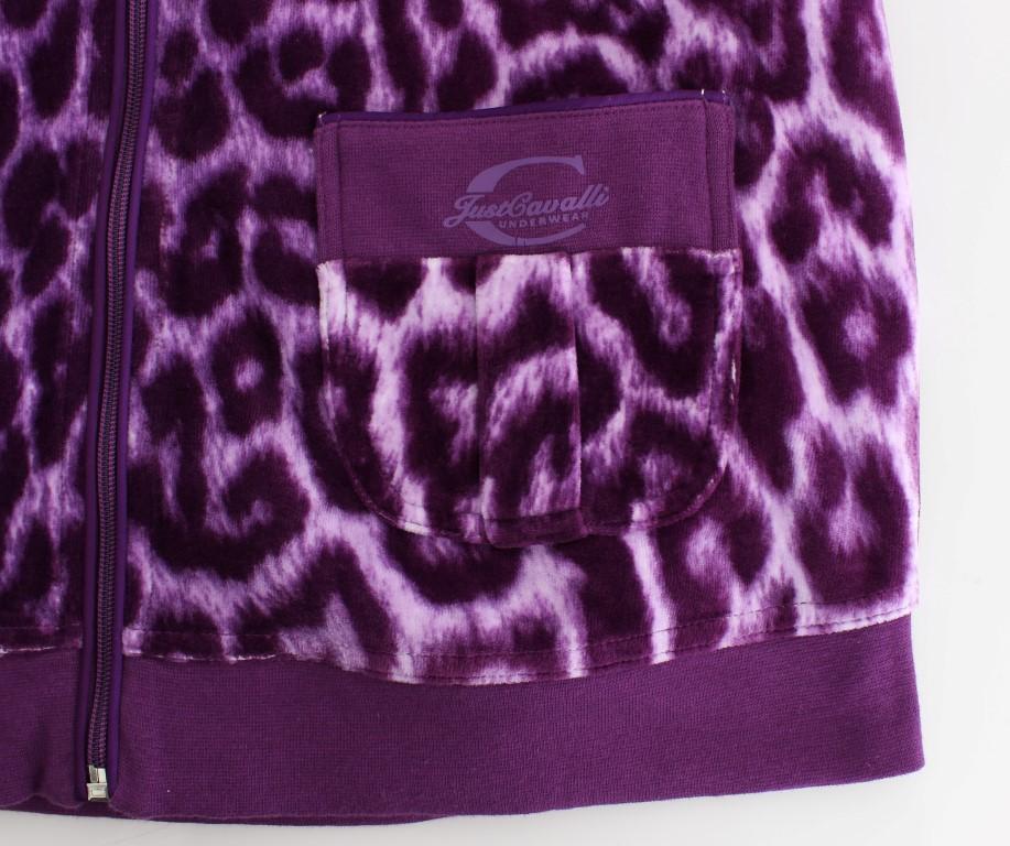 Purple leopard zipup hoodie