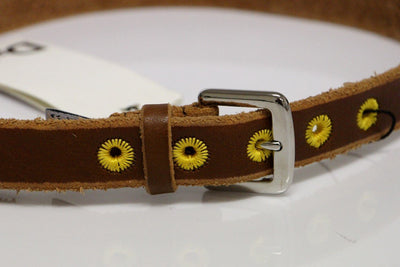 Brown Leather Logo Belt