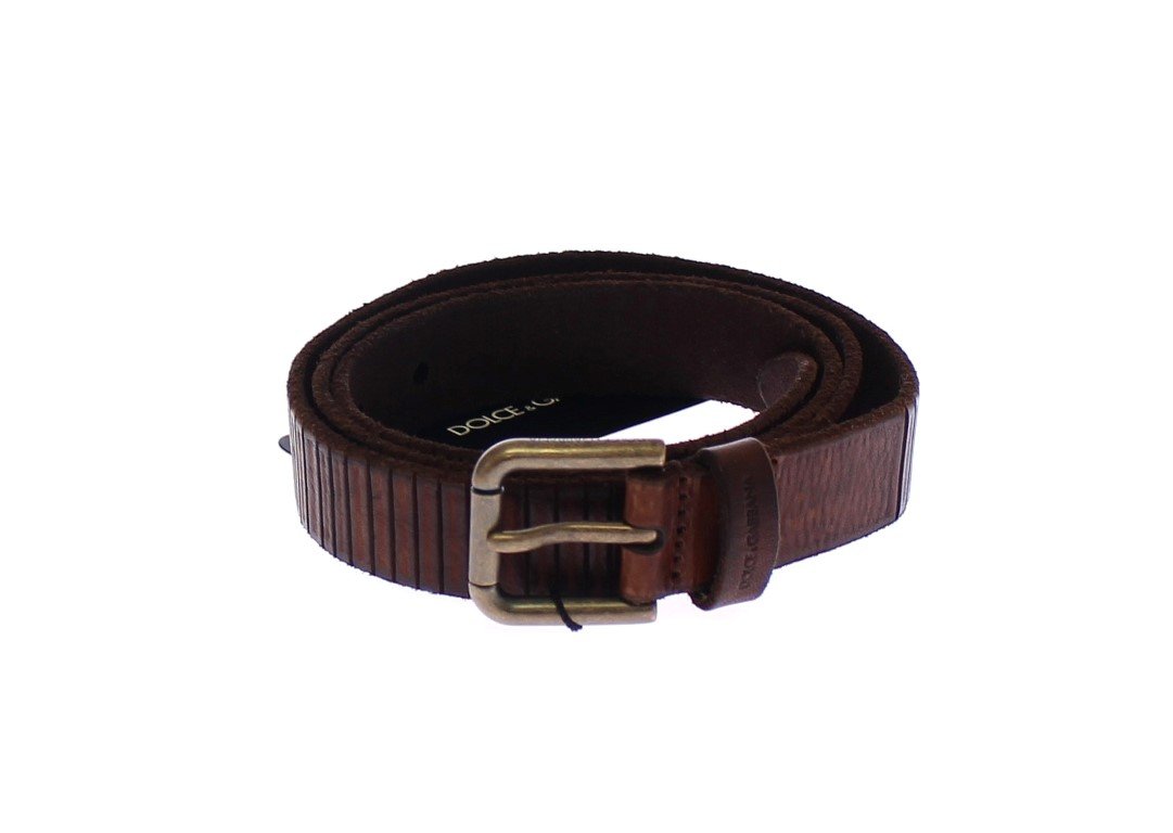 Brown Leather Logo Belt