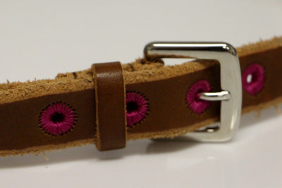 Brown Leather Logo Belt
