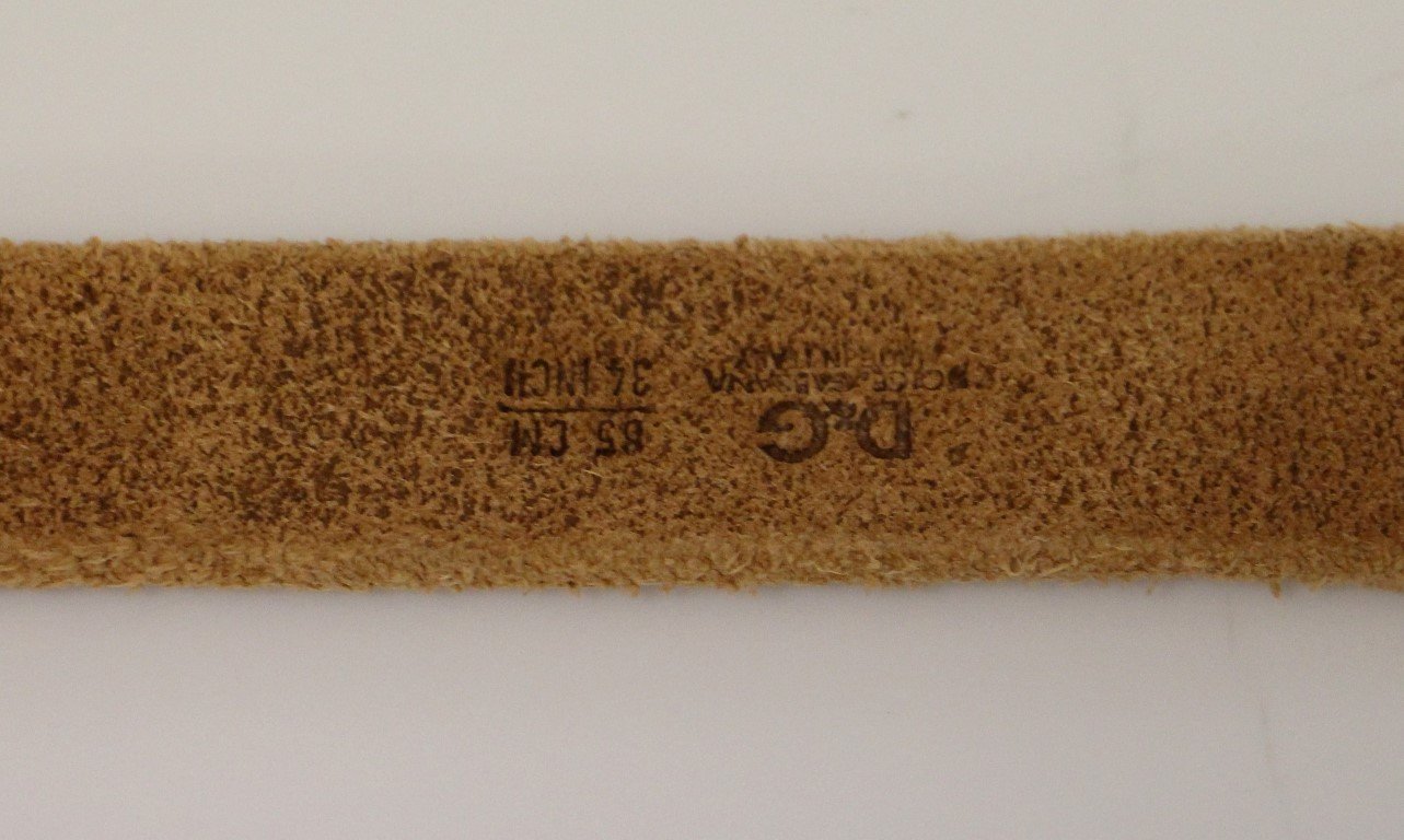 Brown Leather Logo Belt