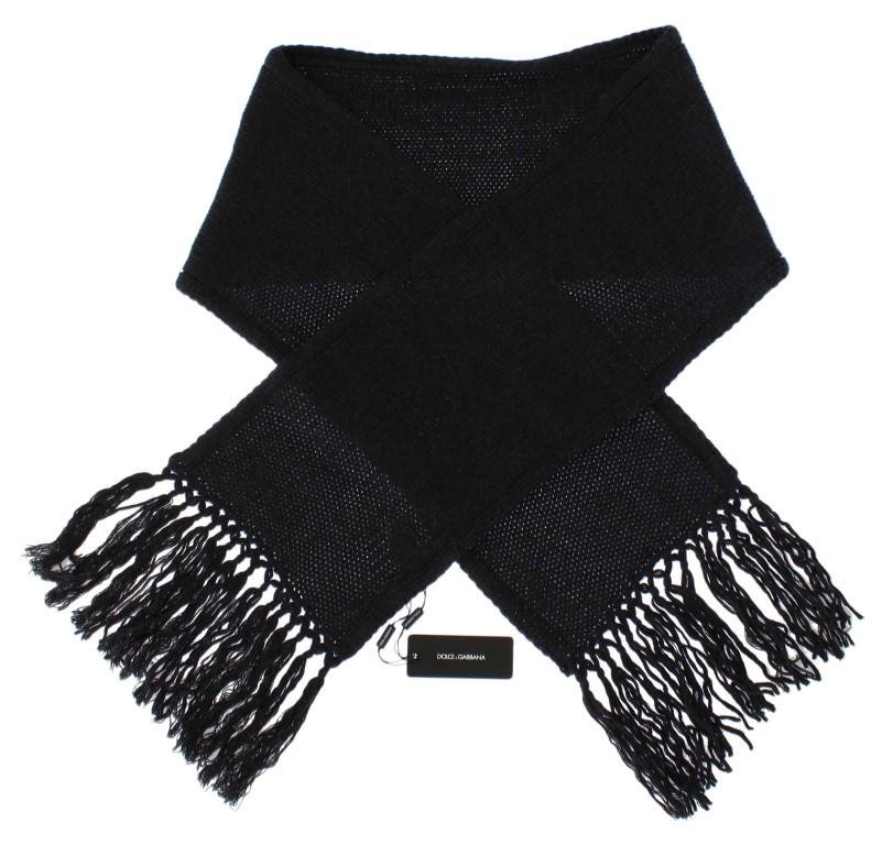 Gray Knitted Cashmere Scarf