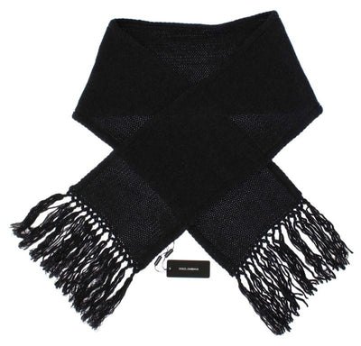 Gray Knitted Cashmere Scarf