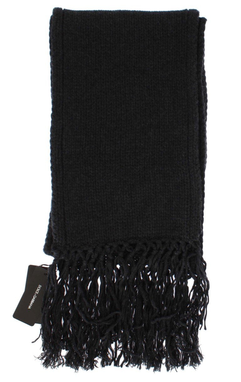 Gray Knitted Cashmere Scarf