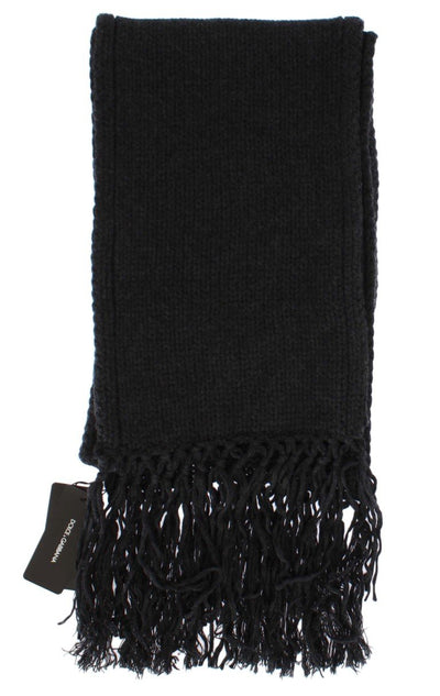 Gray Knitted Cashmere Scarf