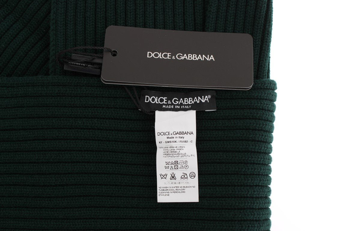 Green Knitted Wool Scarf
