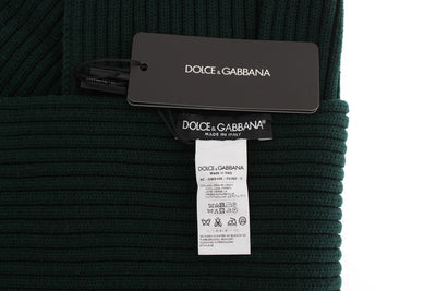 Green Knitted Wool Scarf
