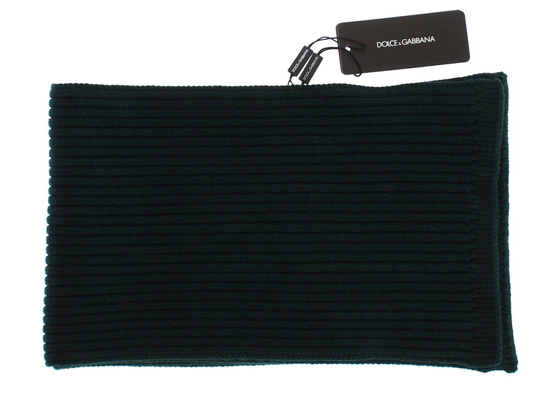 Green Knitted Wool Scarf