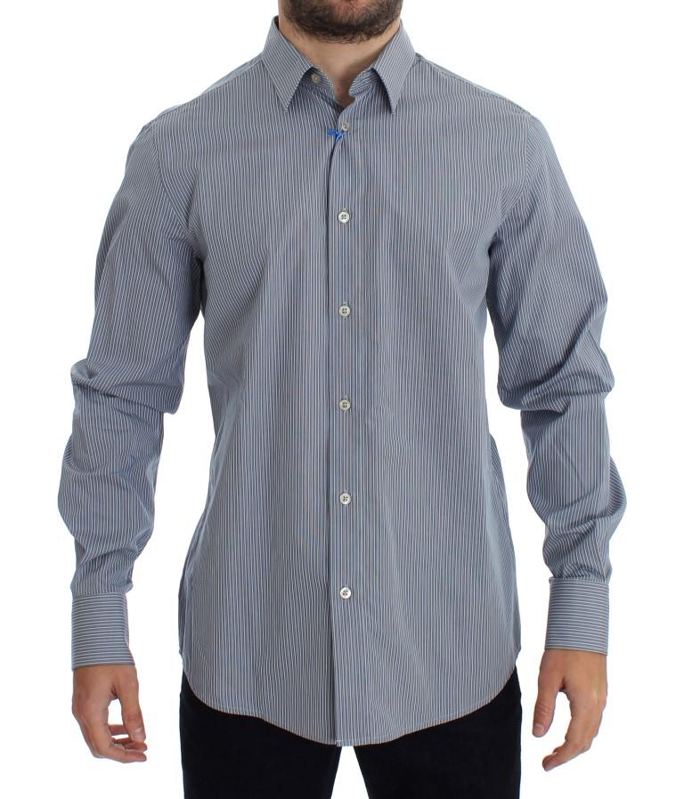 Blue White Striped Cotton Shirt