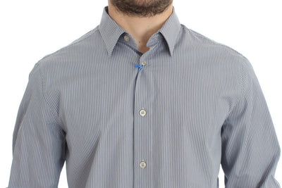 Blue White Striped Cotton Shirt