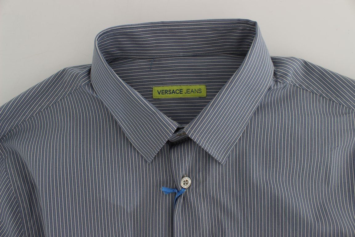 Blue White Striped Cotton Shirt