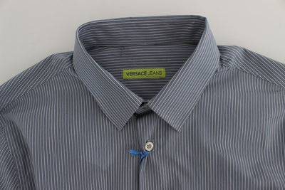 Blue White Striped Cotton Shirt