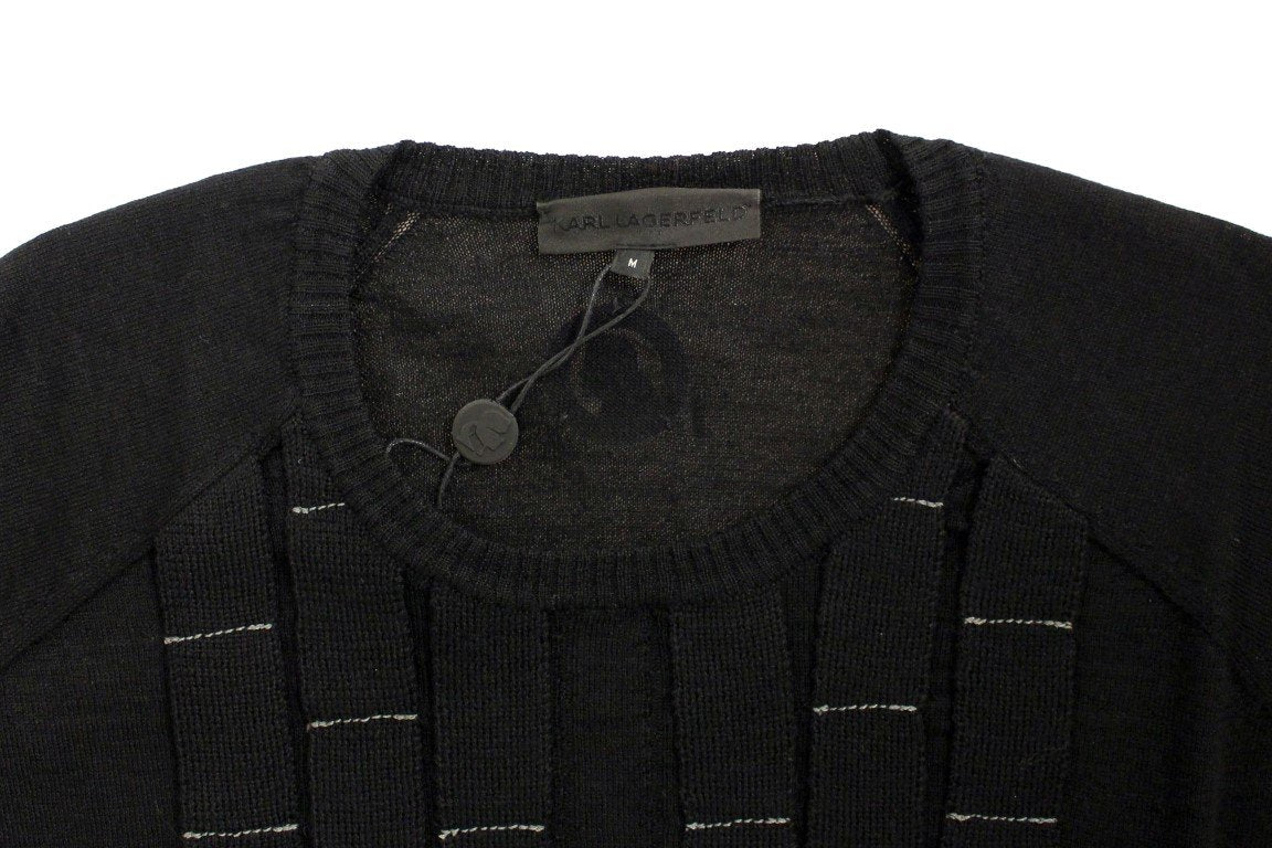 Black crewneck pullover sweater