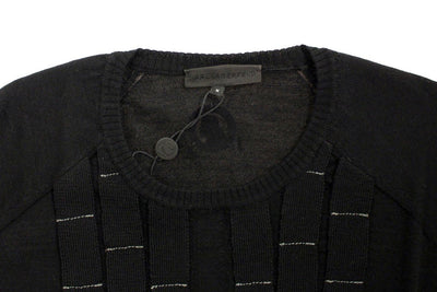 Black crewneck pullover sweater