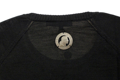 Black crewneck pullover sweater