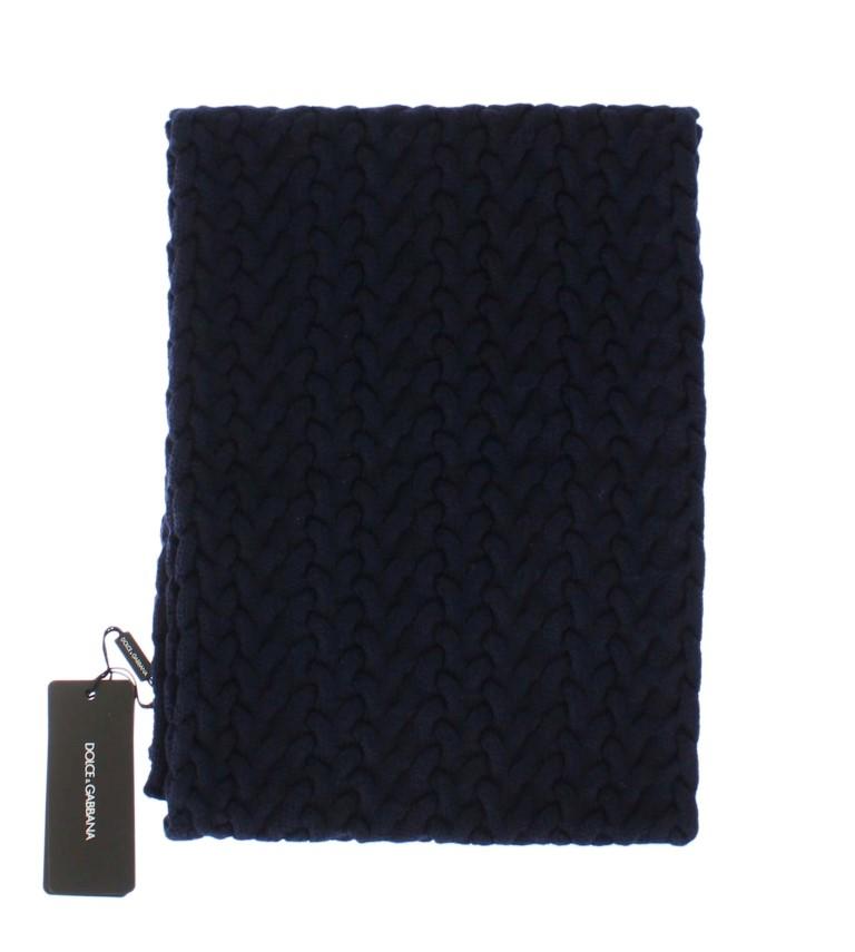 Blue Knitted Wool Scarf