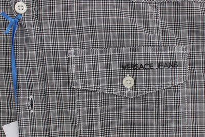 Gray Checkered Casual Cotton Shirt