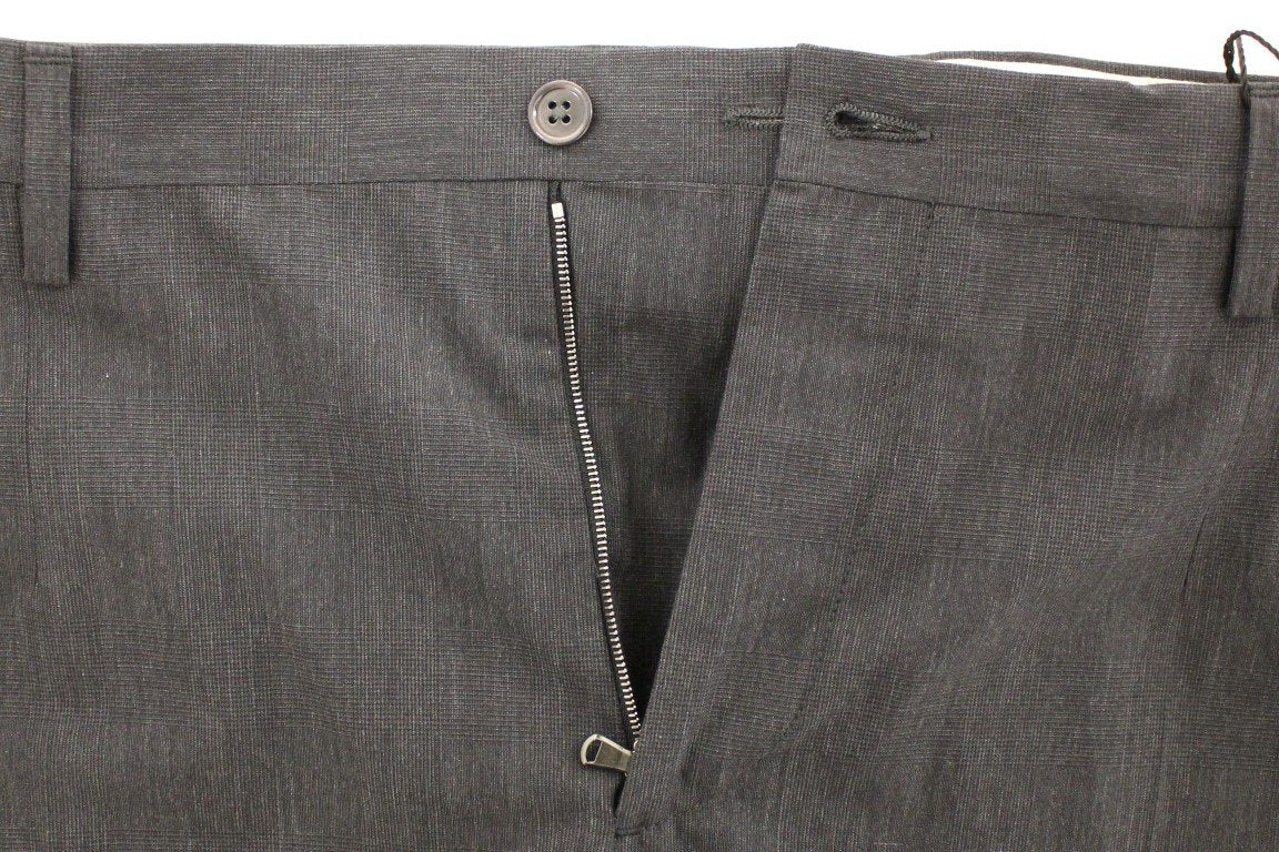 Gray Cotton Slimfit Pants Chinos