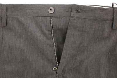 Gray Cotton Slimfit Pants Chinos