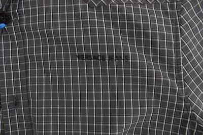 Gray Checkered Slim Fit Cotton Shirt