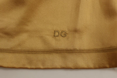Gold Sleeveless Silk Top Tank