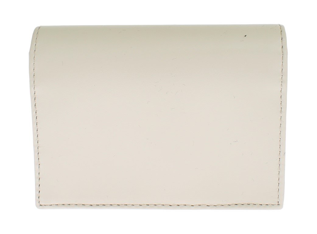 White Leather Bifold Card Wallet