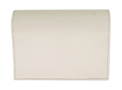 White Leather Bifold Card Wallet
