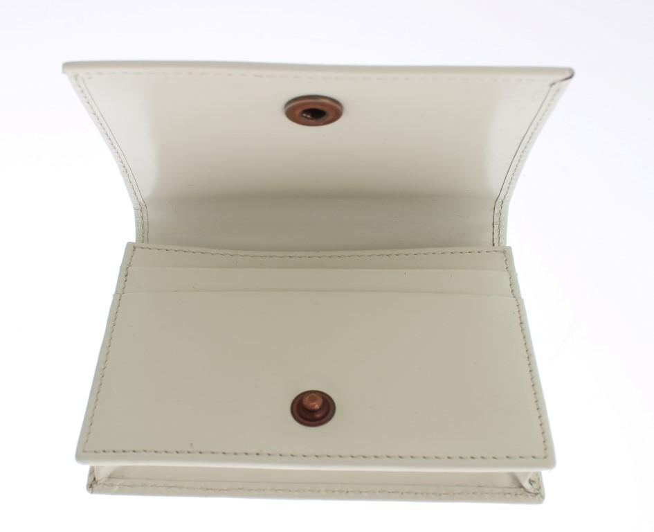 White Leather Bifold Card Wallet