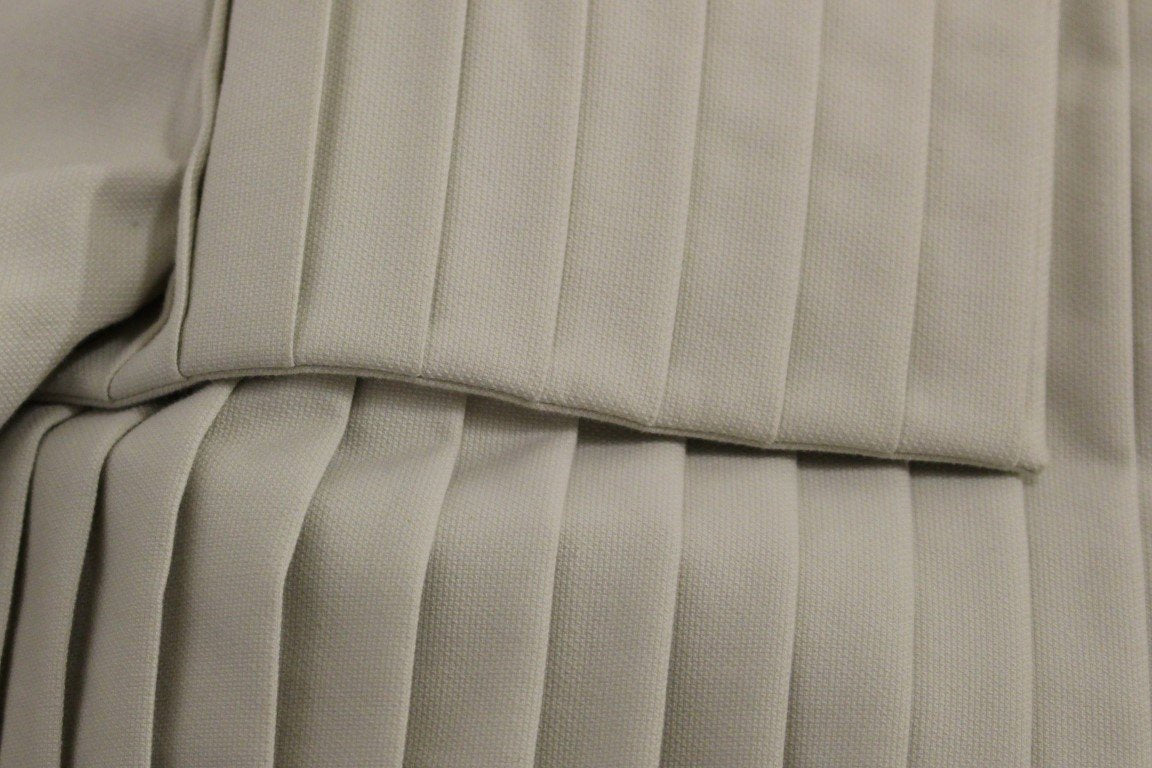 Beige Cotton Pleated Silk Coat