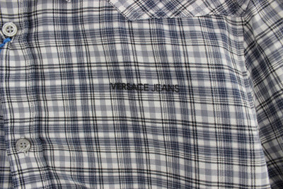 Blue Checkered Slim Fit Cotton Shirt