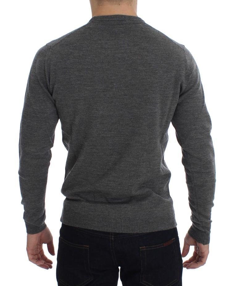Gray Wool Crew-neck Pullover Sweater