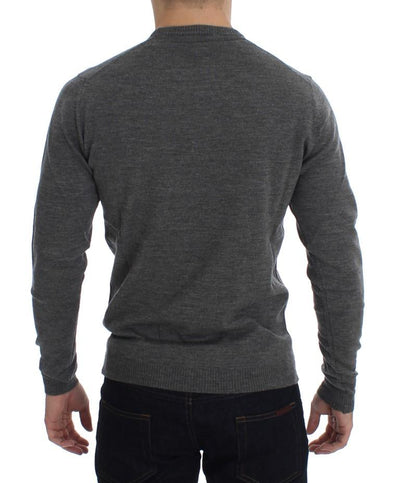 Gray Wool Crew-neck Pullover Sweater