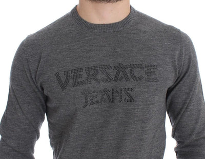 Gray Wool Crew-neck Pullover Sweater