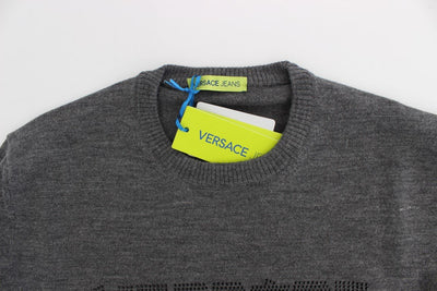 Gray Wool Crew-neck Pullover Sweater